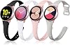 GEAK Compatible with Samsung Galaxy Watch 7 Band 40mm 44mm/Ultra 47mm,Samsung Watch 6/5/4,20mm Soft Slim Silicone Band for Samsung Galaxy Watch 5 Band Women Small Black/Sand Pink/Plum/Wine Red