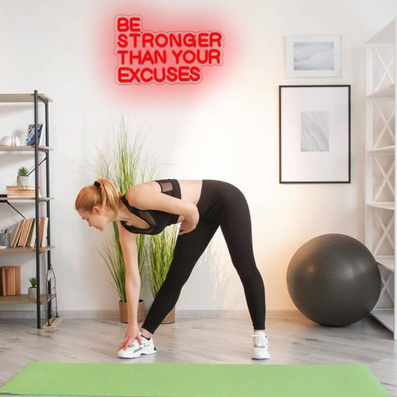 Be Stronger Than Your Excuses Insegna al neon per decorazione da parete Palestra Insegna luminosa al neon Lettera rossa Luce al neon dimmerabile LED per palestra Sala fitness Club Gamer Room