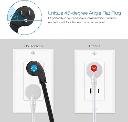 Miniatura 3 de Regleta de Corriente Empotrada con Enchufe Plano, Toma de Escritorio con USB, Toma de Conferencia Certificada por ETL con 2 Enchufes de CA, 2