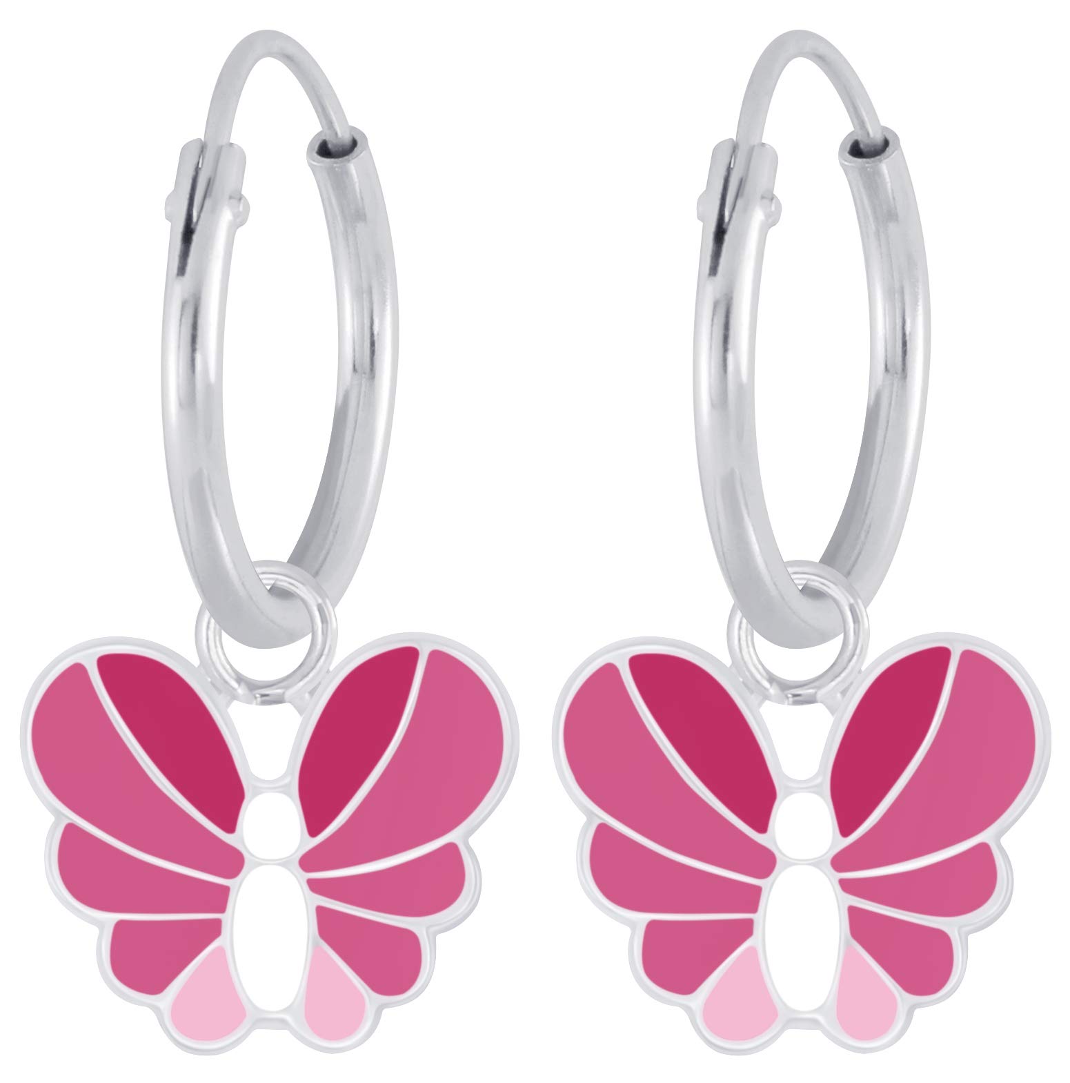 Aww So Cute925 Sterling Silver Hypoallergenic Butterfly Hoop Earrings for Babies, Kids & Girls | Diwali Gift | Comes in a Gift Box | 925 Stamped with Certificate of Authenticity | ER1731