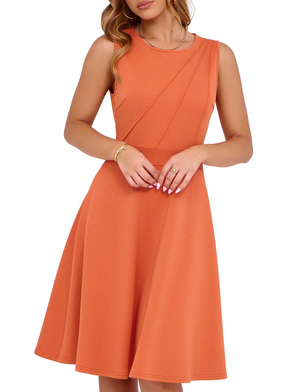 Sureple Womens Summer Cocktail Dresses 2025 Sleeveless Casual Fitted Tank Beach Swing A-Line Sundress