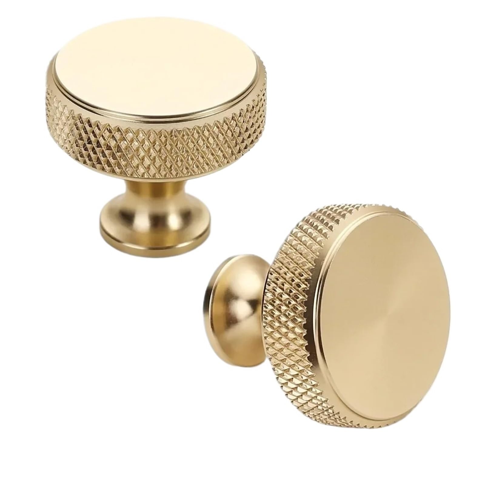 5pcs Solid Aluminum Alloy Black Gold Round Single Hole Cabinet Knobs