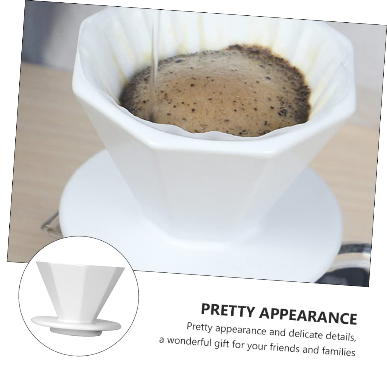 NUOBESTY 2 Stck. Kaffeefilterbecher Mit Filterkaffee Wenn Manueller Kaffeefilter Zubehör Für Die Kaffeezubereitung Kaffeetrichter Für Zu Hause Kaffeekanne Filtertasse Weiß Keramik