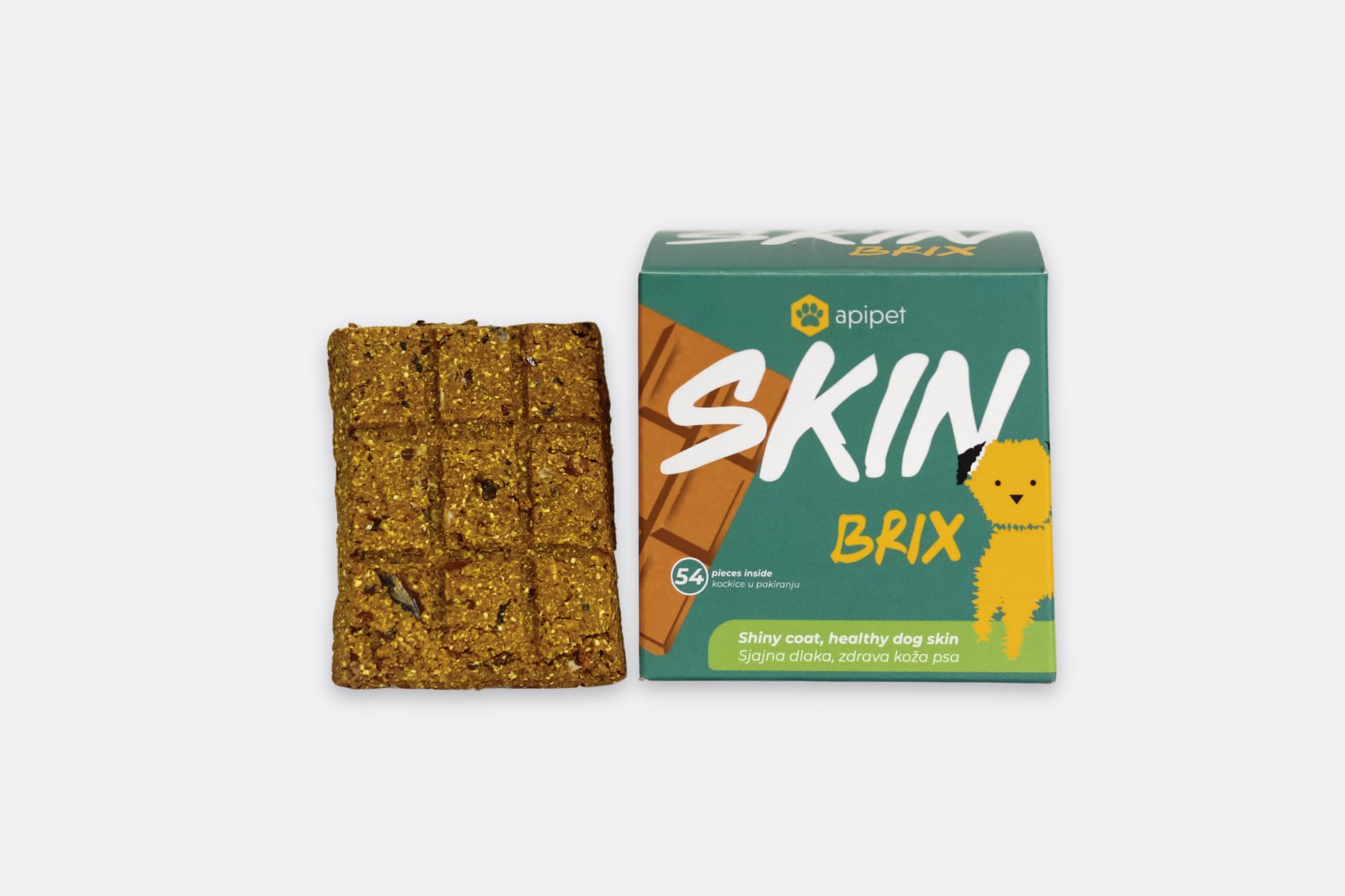 ApiPet Brix Skin, Bee Pollen, Propolis & Biotin Supplement Treats for Dogs, Supports Healthy Skin & Soft Shiny Coats