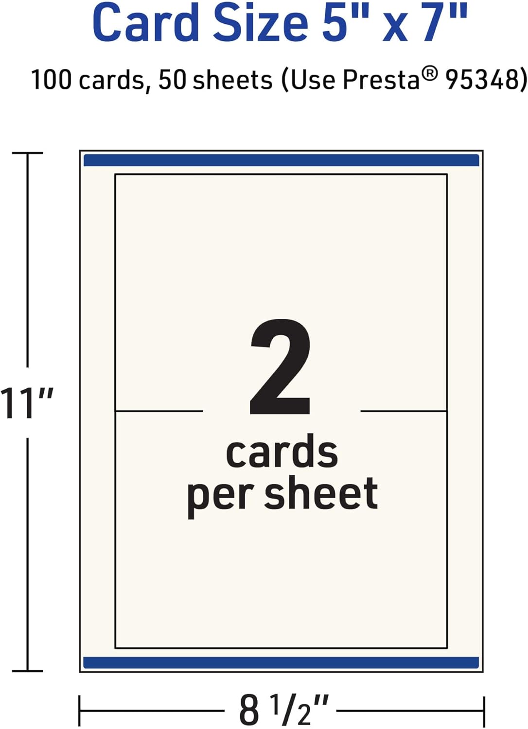 Avery Printable Rectangle Cards, Sure Feed Technology, 5" x 7", Matte Ivory Cardstock, Laser/Inkjet Printable, 100 Total, Great for Invitations and Thank You Messages
