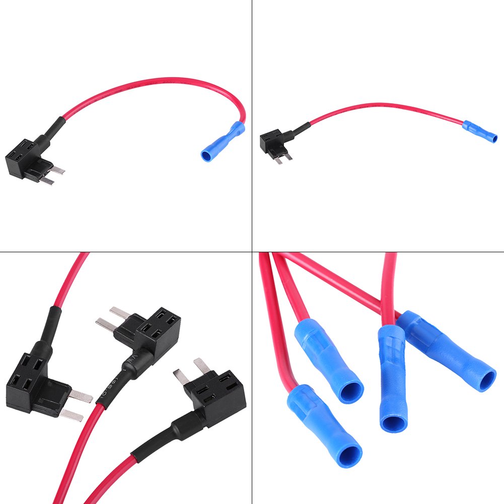 Keenso 5 szt. 12 V samochód dodaj obwód bezpiecznika kran, samochodowy dodaj adapter bezpiecznika ostrze uchwyt bezpiecznika, Pokazany jako zdjęcie, Mini Type