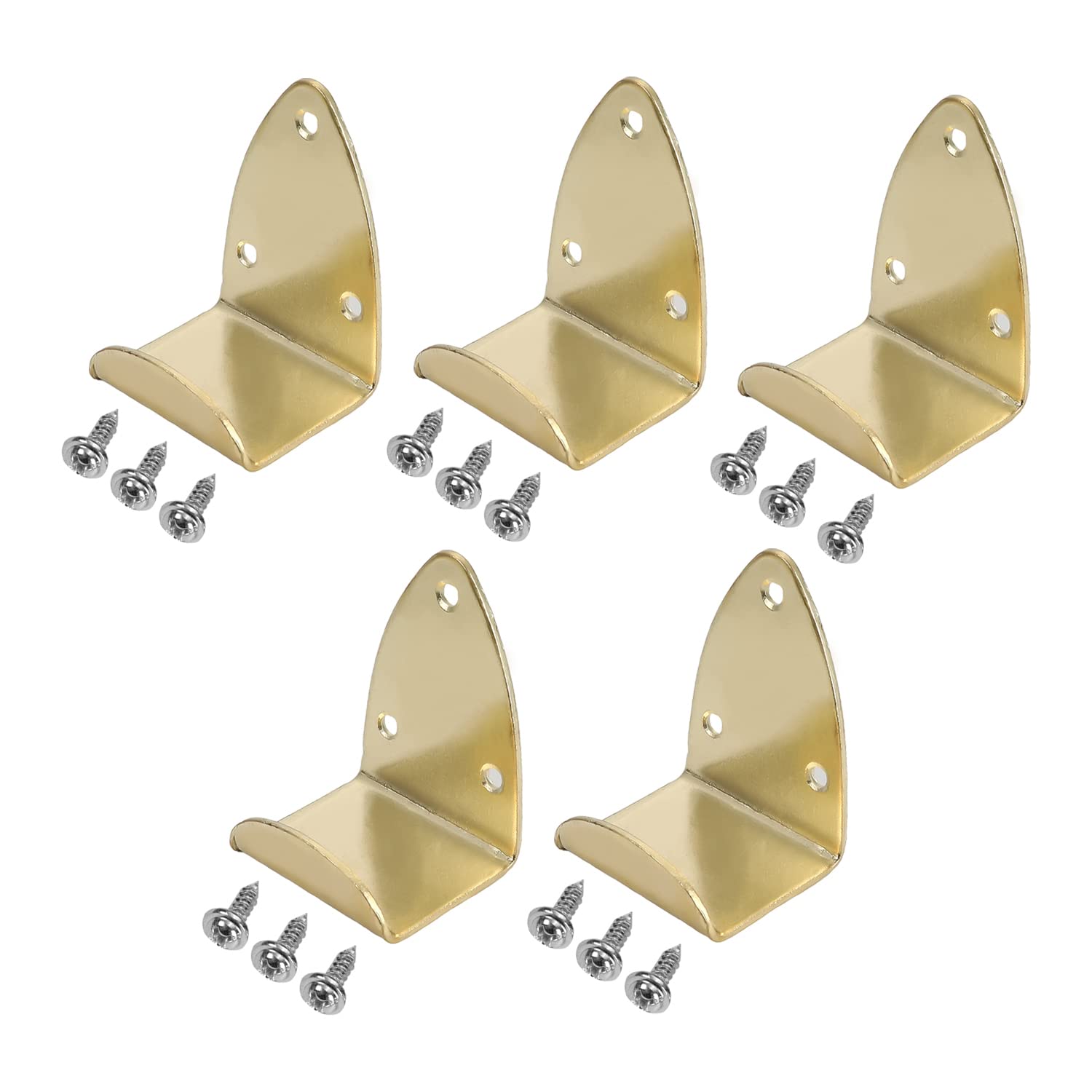 MroMax Picture Photo Frame with Hook Metal Brace Bracket Hanger Gold Tone 38 x 44 x 58mm/1.50 x 1.73 x 2.28-inch (L x W x H) Large 5pcs