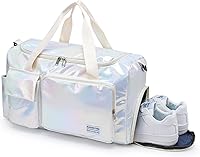 Vista 59 de Pequeña bolsa de gimnasio para mujer, bolsa de viaje con compartimento para zapatos