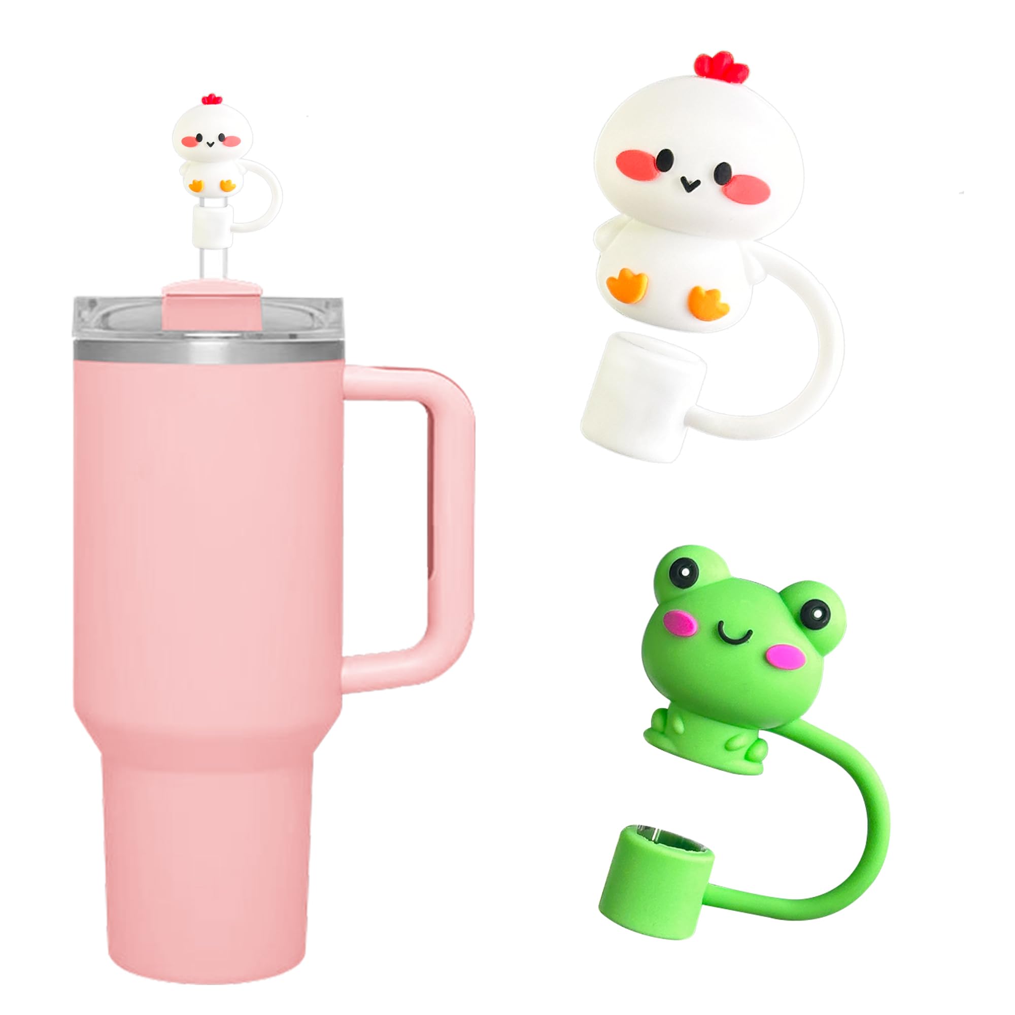 WELTAZ 2 Pack Straw Covers Cap Compatible with Stanley 14oz&20oz&30oz&40oz Tumbler,Straw Topper,Tumbler Straw Cover,Cute Cover For Stanley Straw 10mm