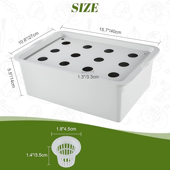 MAOPINER Indoor Hydroponic Grow Kit 12 Sites Deep Water Culture System