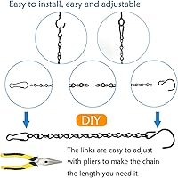 Vista 2 de YINGFENG - Set de 236 pulgadas de cadenas colgantes de metal negro y ganchos para cestas, para comederos de aves, bebederos de pájaros, macetas
