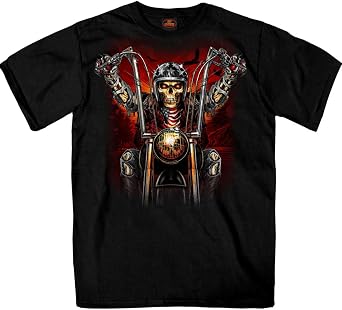 Hot Leathers GMS1551 Mens SS JP Skull Rider Graphic T-Shirt Biker Skull Motorcycle Tee