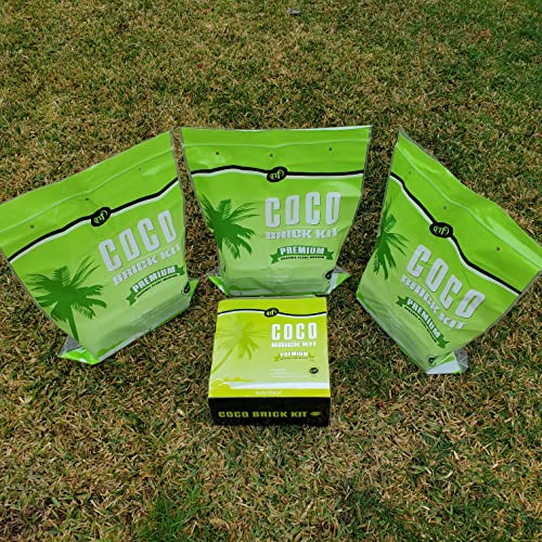 Coco Coir Bricks 5.5 Lbs Pack 3 Coco Bricks Rhp Cert Ph Balance Buffered Washed Organic Coconut Fiber Soil Compressed Coco Peat Block Indoor Outdoor Plant Flower Vegetable Garden 3 Hydrate/Storage Bag #TOP6