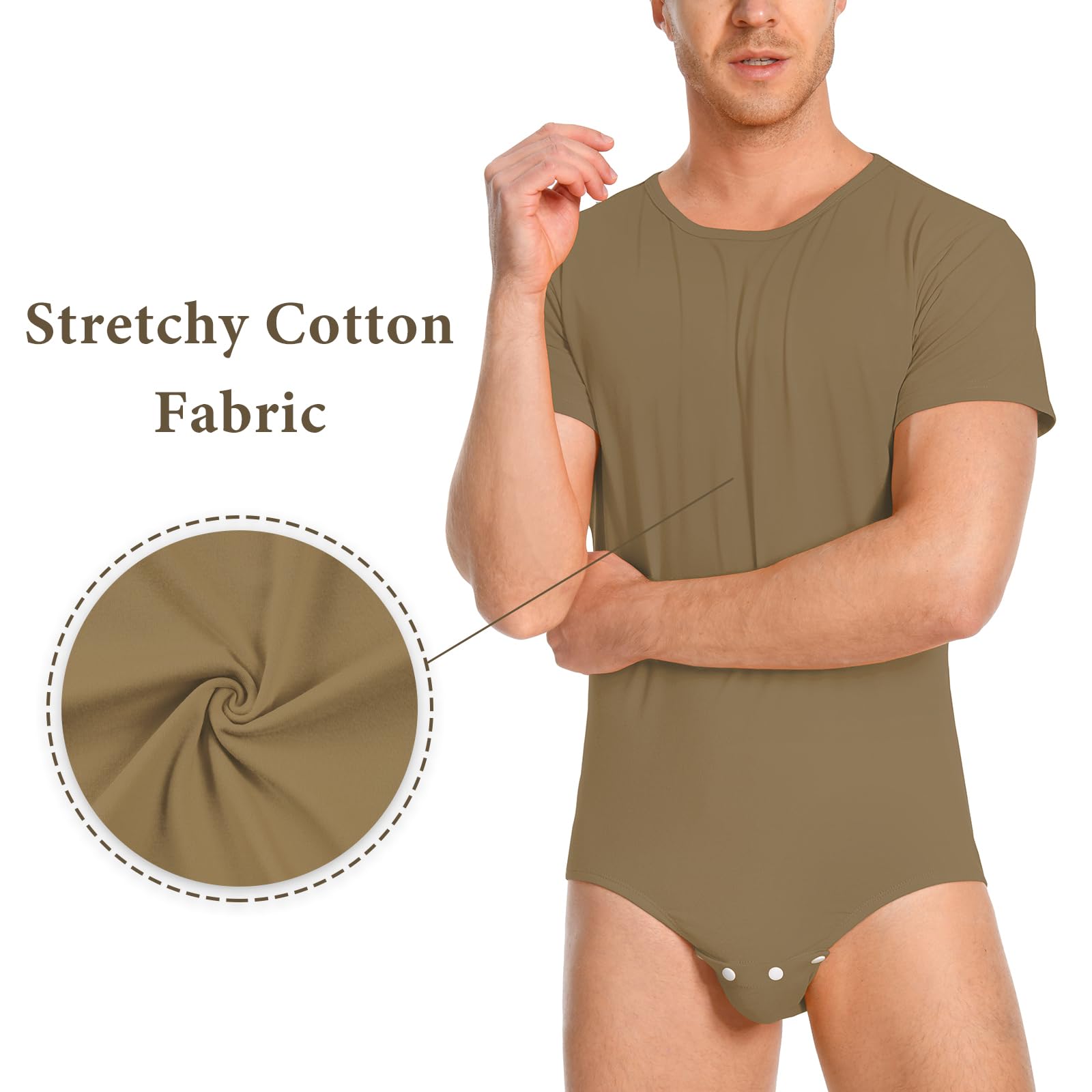 LittleForBig Männer Baumwolle Strampler Onesie Pyjamas Bodysuit - Entspannte Passform Basic Strampler