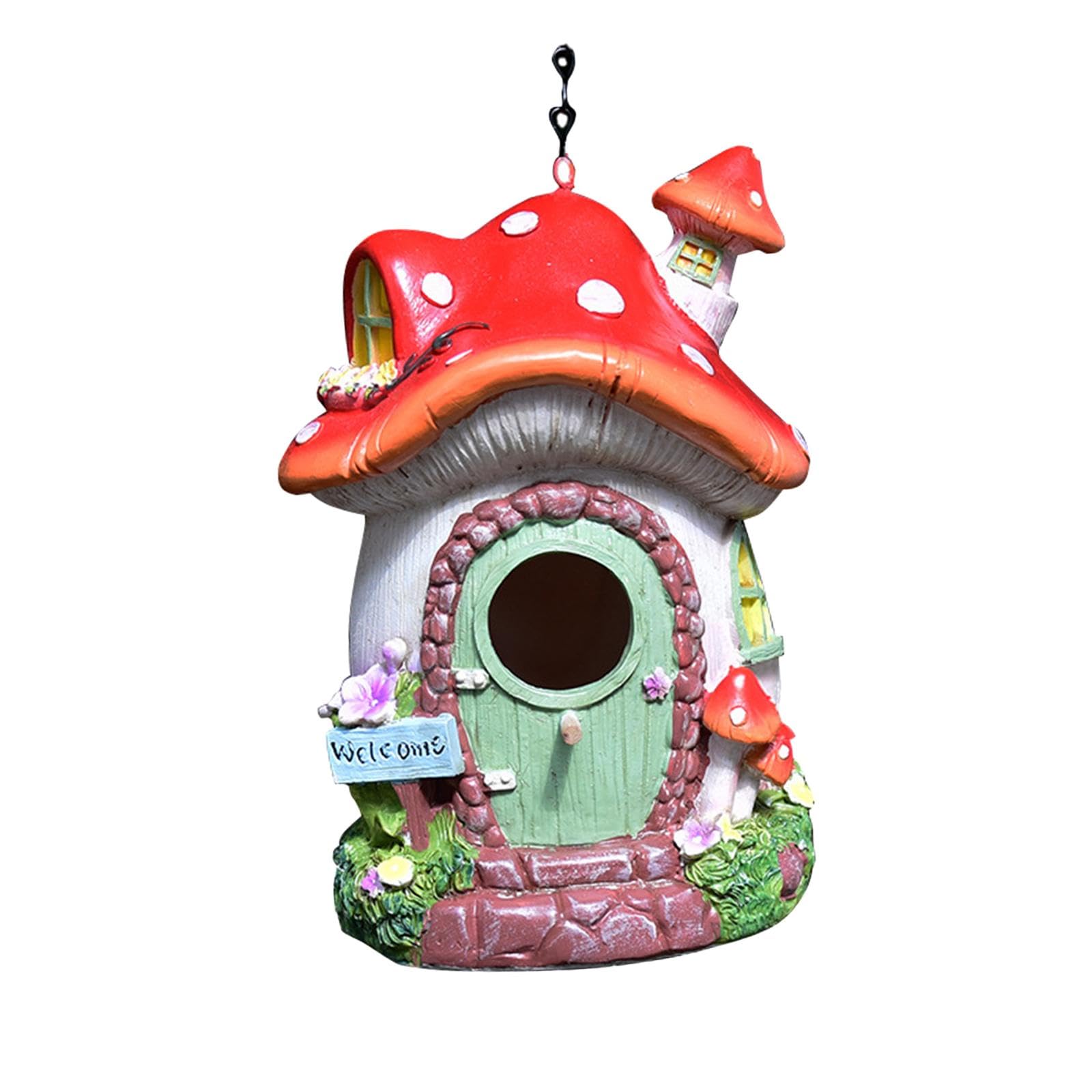 F Fityle Casa Colgante para pájaros, Refugio para pájaros al Libre, casa de Resina con Forma de, decoración para jardín, de pájaros Decorativa para