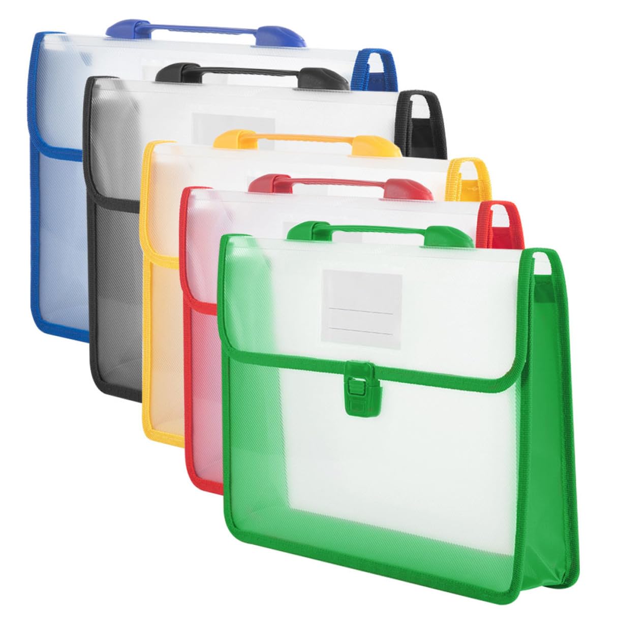 Organizer Documenti A4 Fibbia 5 Pezzi in Pp per Ufficio | Grande Capacità, Profilo Verticale, Pratico da Trasportare e Resistente All’usura, per Contratti, Ricevute e Carte