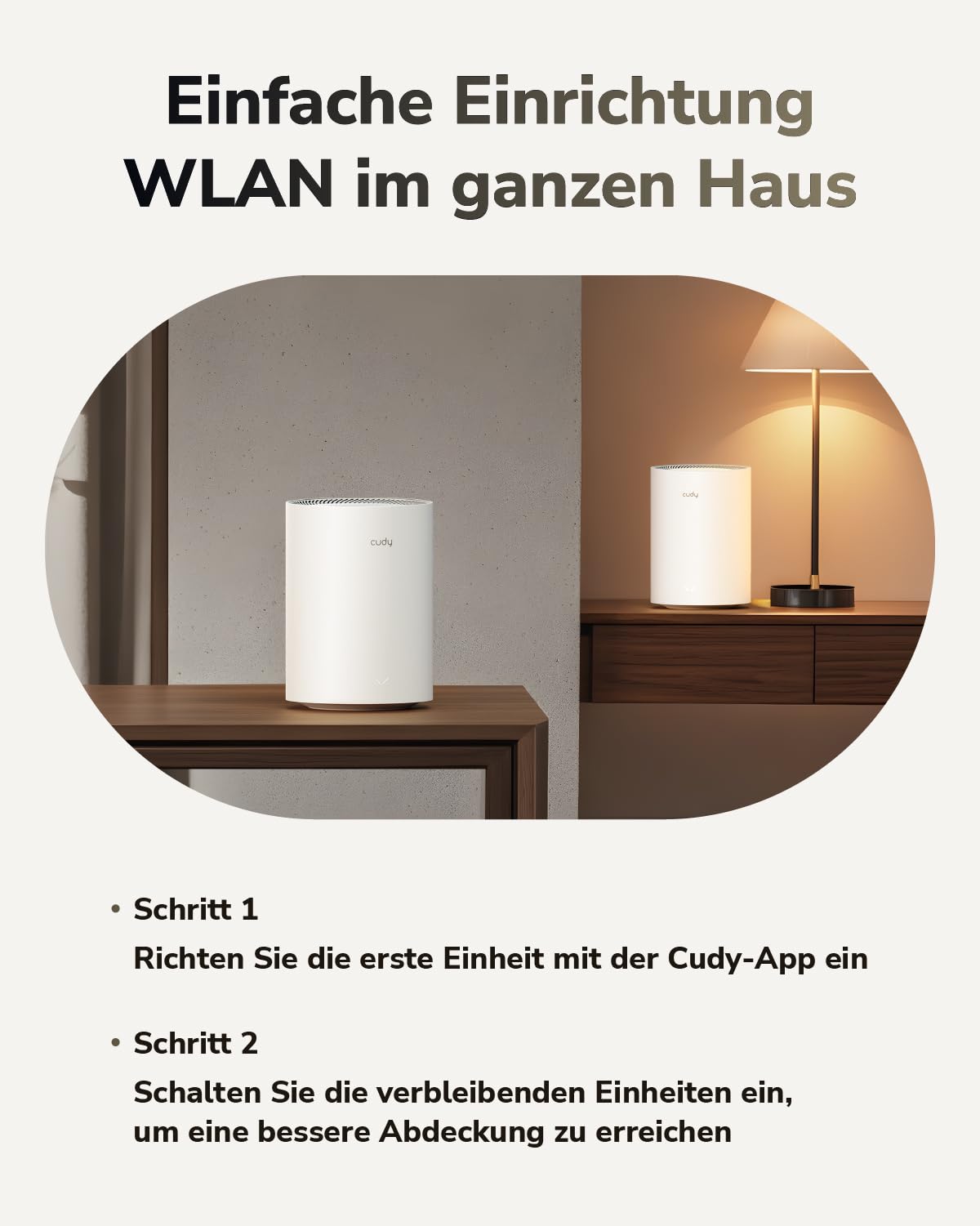 Cudy Dual Band BE3600 WiFi 7 Wi-Fi Mesh System, 3,6 Gbit/s 160 MHz, Abdeckung bis zu 270 m², 3 Gigabit-Ports, Multi-VPN-kompatibel, Cudy APP-Steuerung (M3600 3er-Pack)