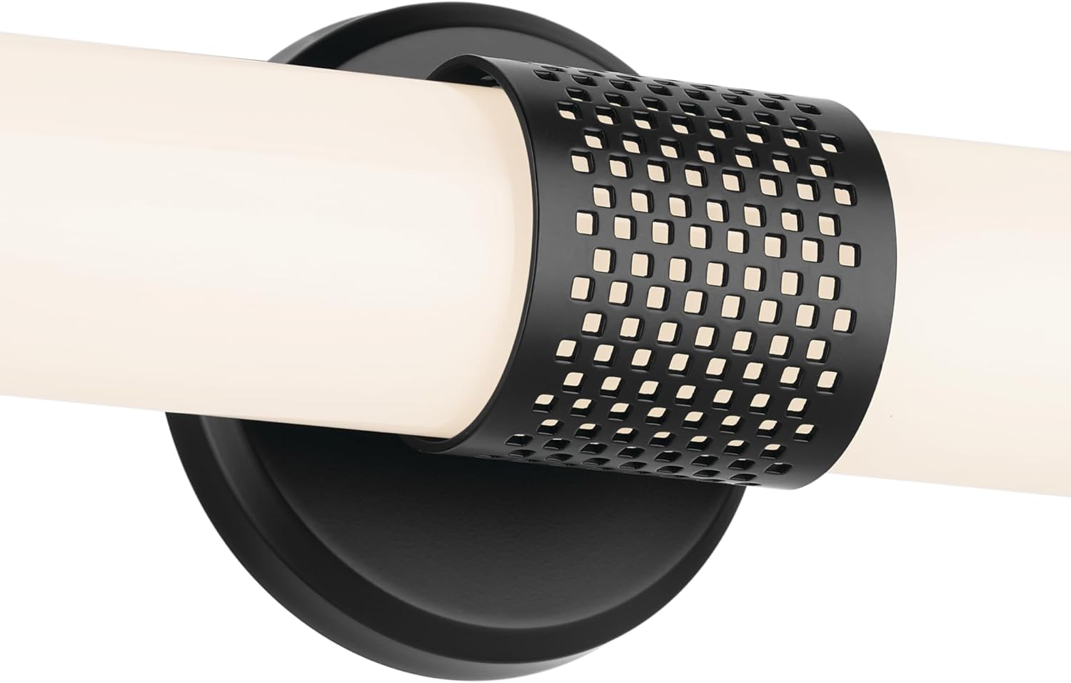 Kichler Sashi 24.25" LED Medium Bath Bar with White Glass in Black, Modern, for Vanity, Fireplace, Buffet, Hallway, Vanity Mirror, (24.25" W x 5" H) 55192BKLED