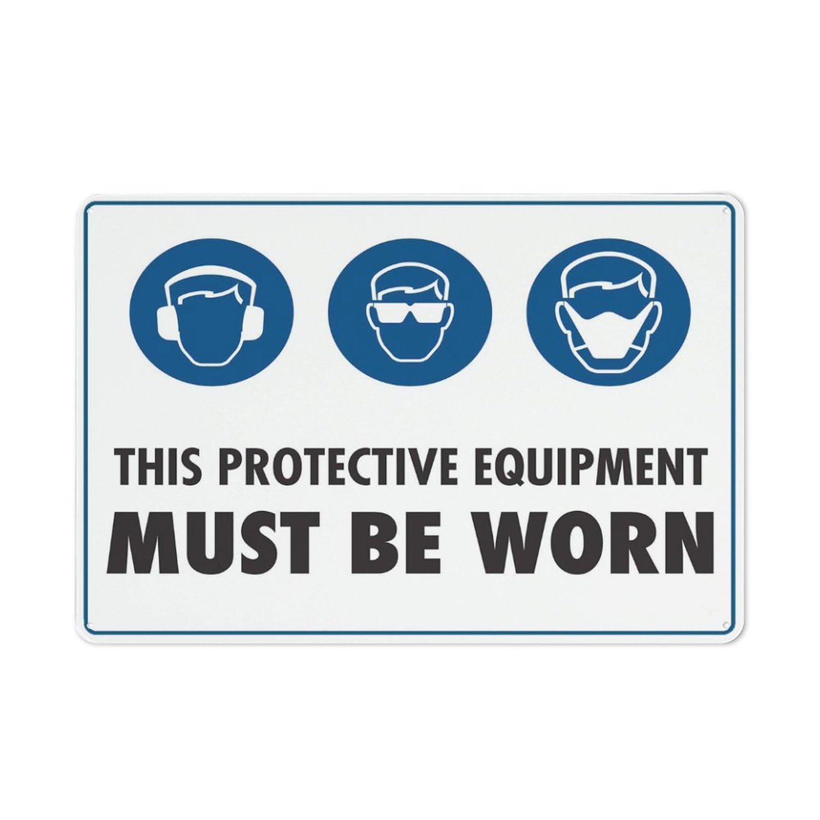 Ppe Must Be Worn Sign 12X8 Inches Metal Aluminum Signs, Weather Resistant, Weatherproof, Indoor Or Outdoor