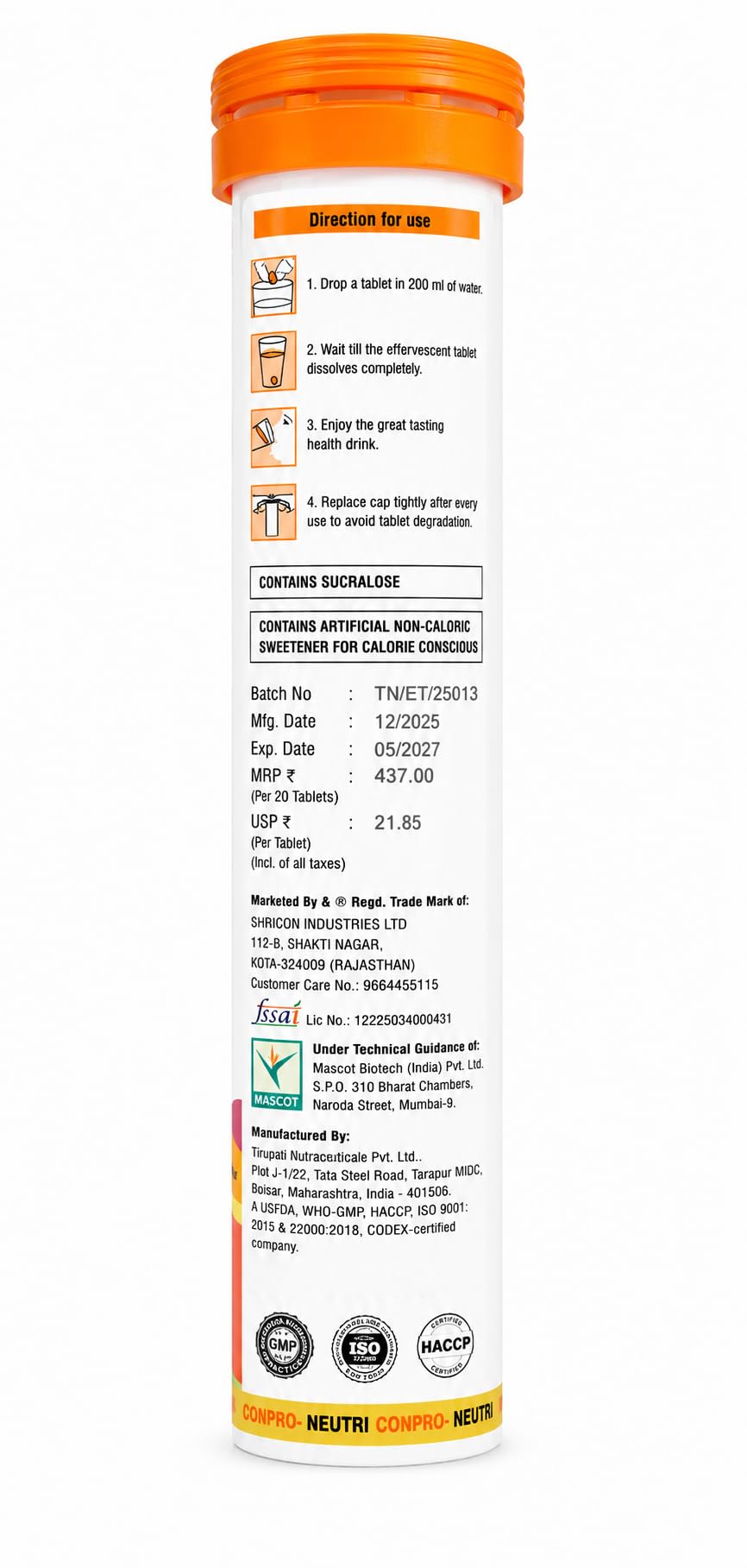 Neutri Multivitamin Effervescent Tablets, Orange Flavour, 20 — Amazon image 3
