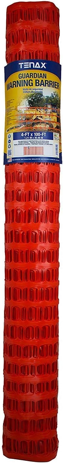 Tenax 2A060006 Guardian Economy Safety Fence - Orange Mesh Temporary Fence, 4 Ft x 100 Ft, Pack of 3