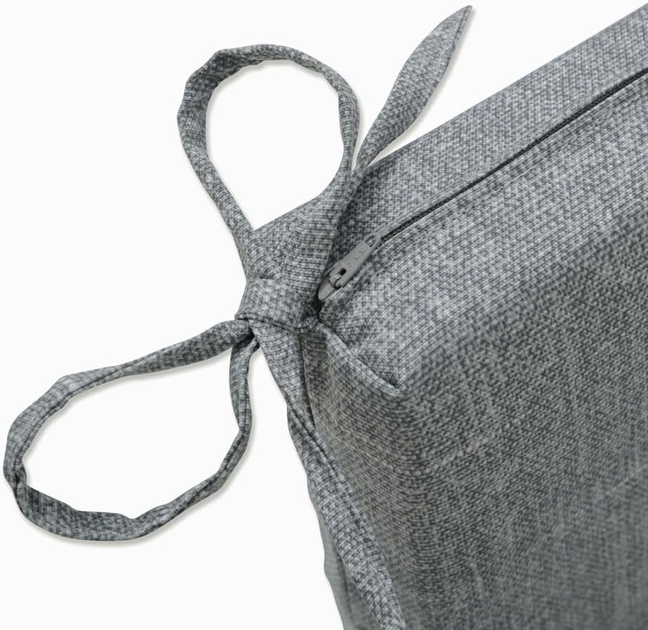 Pillow Perfect Tory Solid Indoor/Outdoor Patio Seat Cushions Plush Fiber Fill, Weather and Fade Resistant, Square Corner - 20" x 20", Grey, 2 Count
