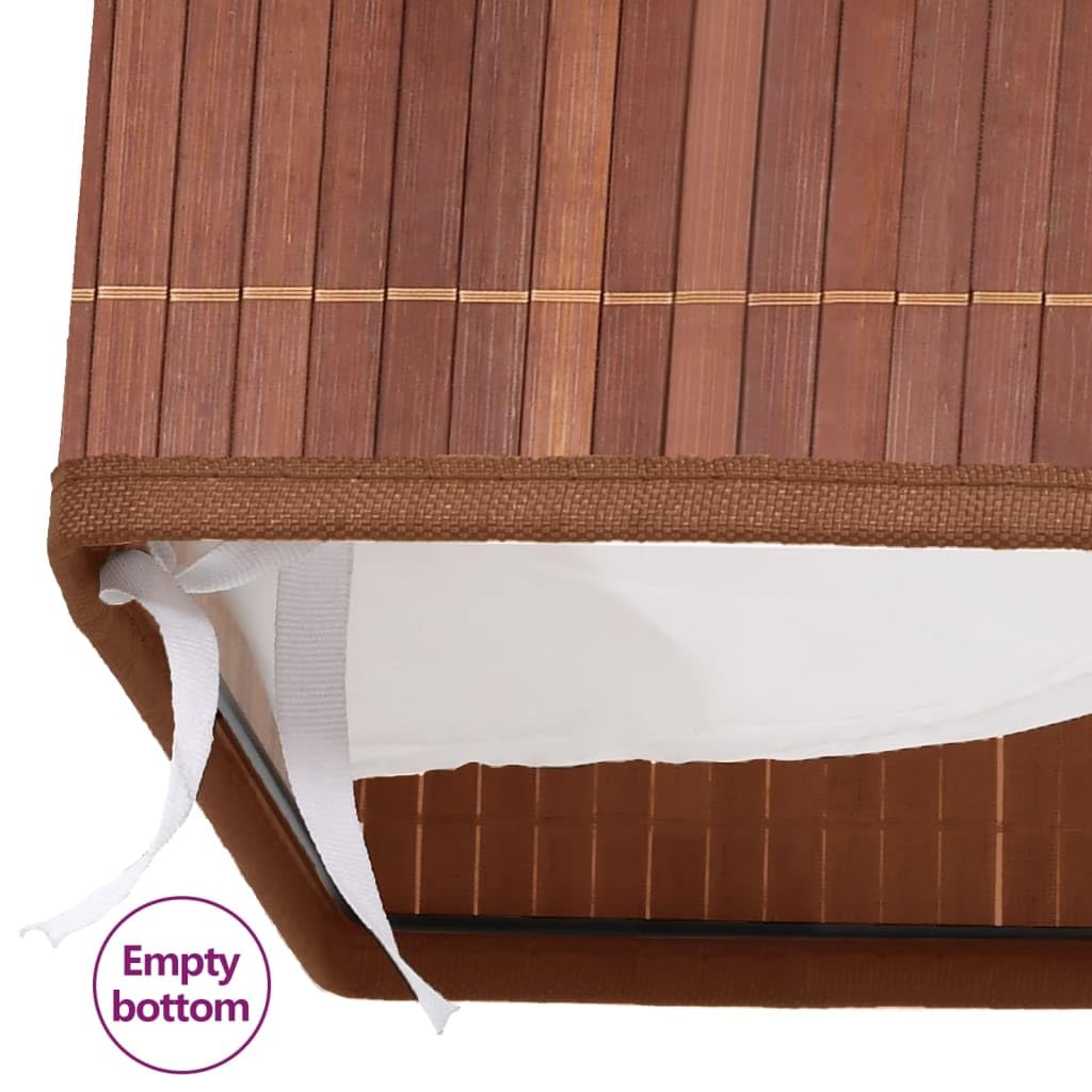 4 Stück faltbare Bambus Aufbewahrungsboxen mit Öse, braun, aus Bambus und gewebtem Stoff, ideal für Schals, Socken und Unterwäsche, platzsparend zusammenfaltbar für Regale