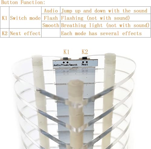 Miniatura 7 de Kits electrónicos de luz de audio LED DIY (PP16LED-HEART)