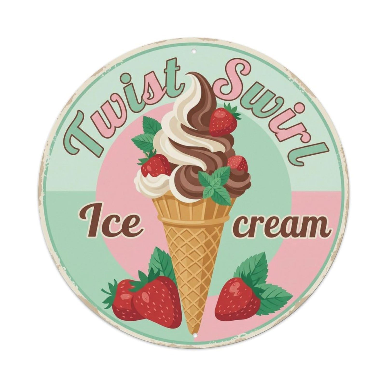 Twist Swirl Country Kitchen Metal Tin Sign