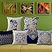 ChezMax Blue and White Porcelain Throw Pillow Cover, Decorative Chinoiserie Floral Chair Back Cushion Case Linen Cotton Pillowslip Square Pillowcase for Sofa Couch Bed Living Room Kitchen, 18x18 Inch