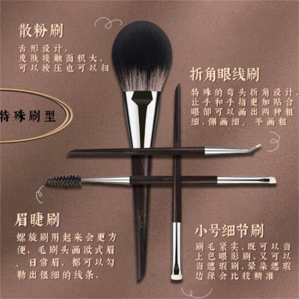 EDDGE Juego de 11 brochas de Maquillaje, brocha de Sombra de Ojos de Pelo de Animal, brocha de Belleza Profesional