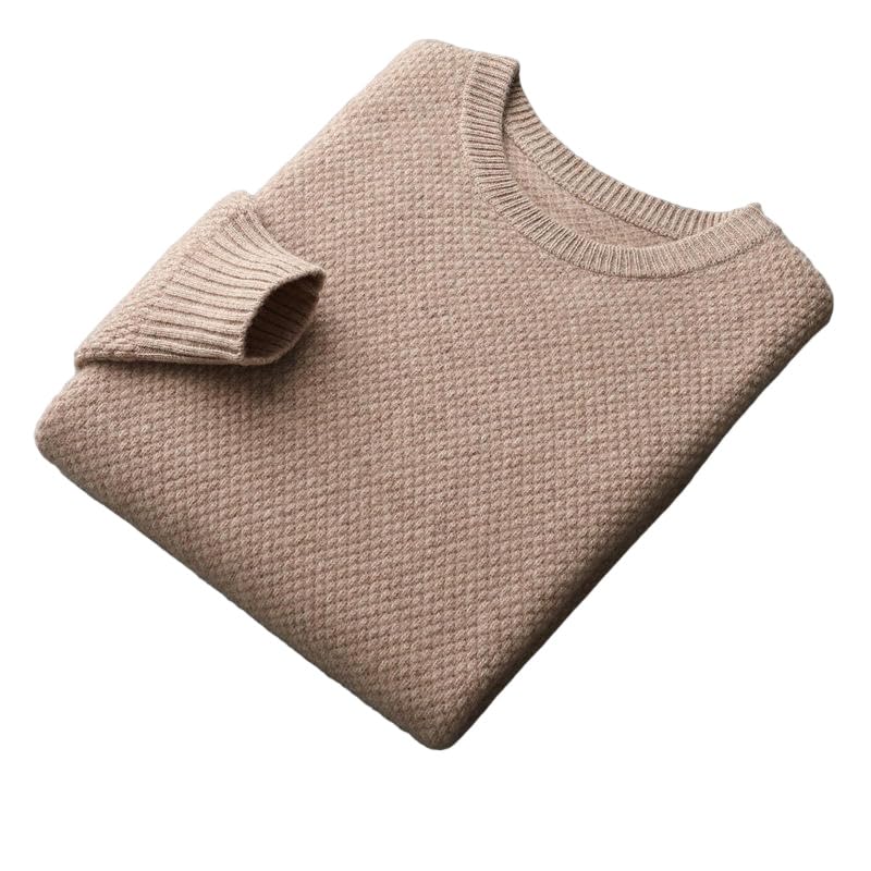 Men's Autumn Winter Casual Thickened Warm Solid Color Round Neck Pullover Base Sweater4