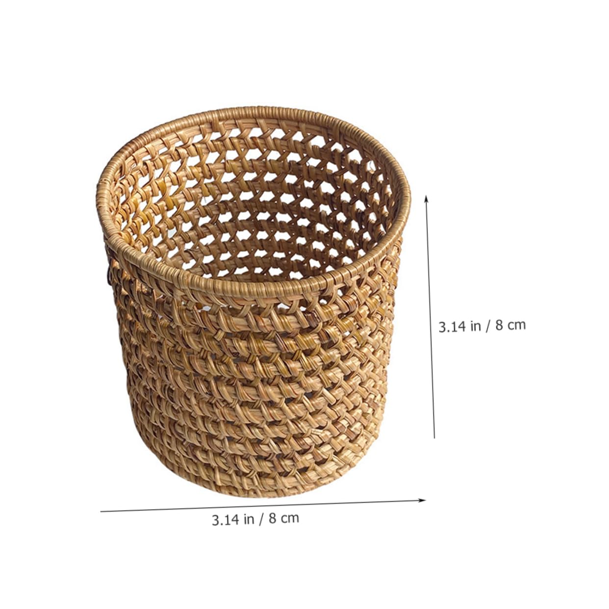 Uonlytech Porte-pinceaux Cosmétiques en Rotin Tissé Robuste, Organisateur Multifonction Élégant pour Bureau et Coiffeuse, Pot à Pinceaux de Maquillage Pratique