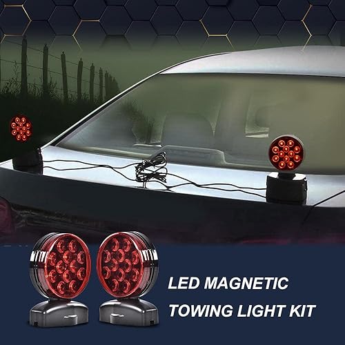 Miniatura 9 de PIT66 Kit de luces LED de remolque magnético de 12 V, luces de circulación de freno de giro para remolque, RV, barco, camión, automóvil, bicicleta,