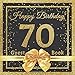 Happy Birthday 70 Guest Book: Message Logbook, Keepsake & Gift Book for 70th Birthday Party - 100 Pages for Family, Friends & Guests to leave their ... - Cover: Golden Glitter & Ribbon Design