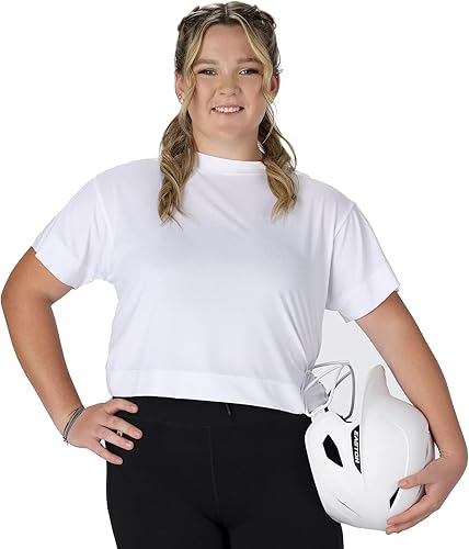 Easton T-Shirt Court pour Femme | Collection Jen Schro All Day All Night, Blanc,