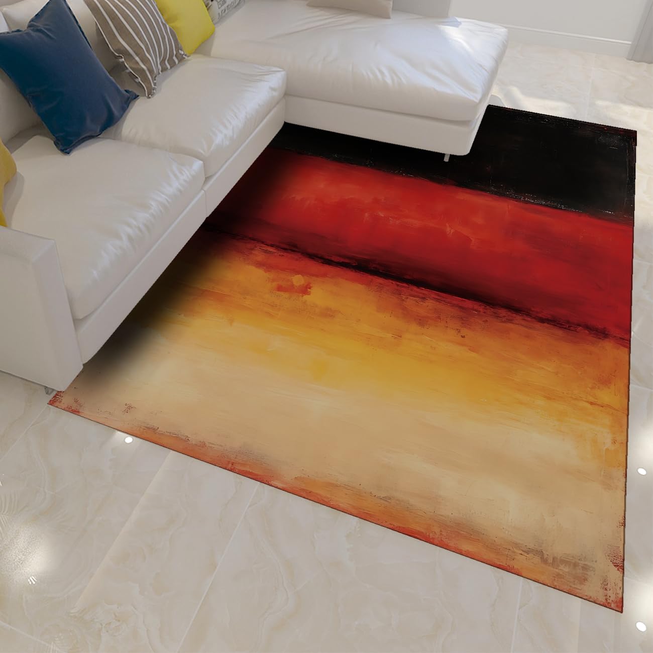 Tapis d'accent aquarelle abstraite pour salon chaleureux et studio moderne