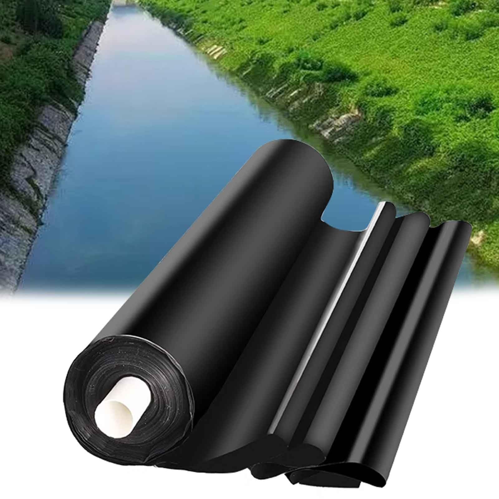 Forro de polietileno de alta densidad negro de 5 x 12 m, membrana flexible de 0,12 mm de grosor para estanques de peces, estanques koi, cascadas, fuentes y paisajismo de jardín