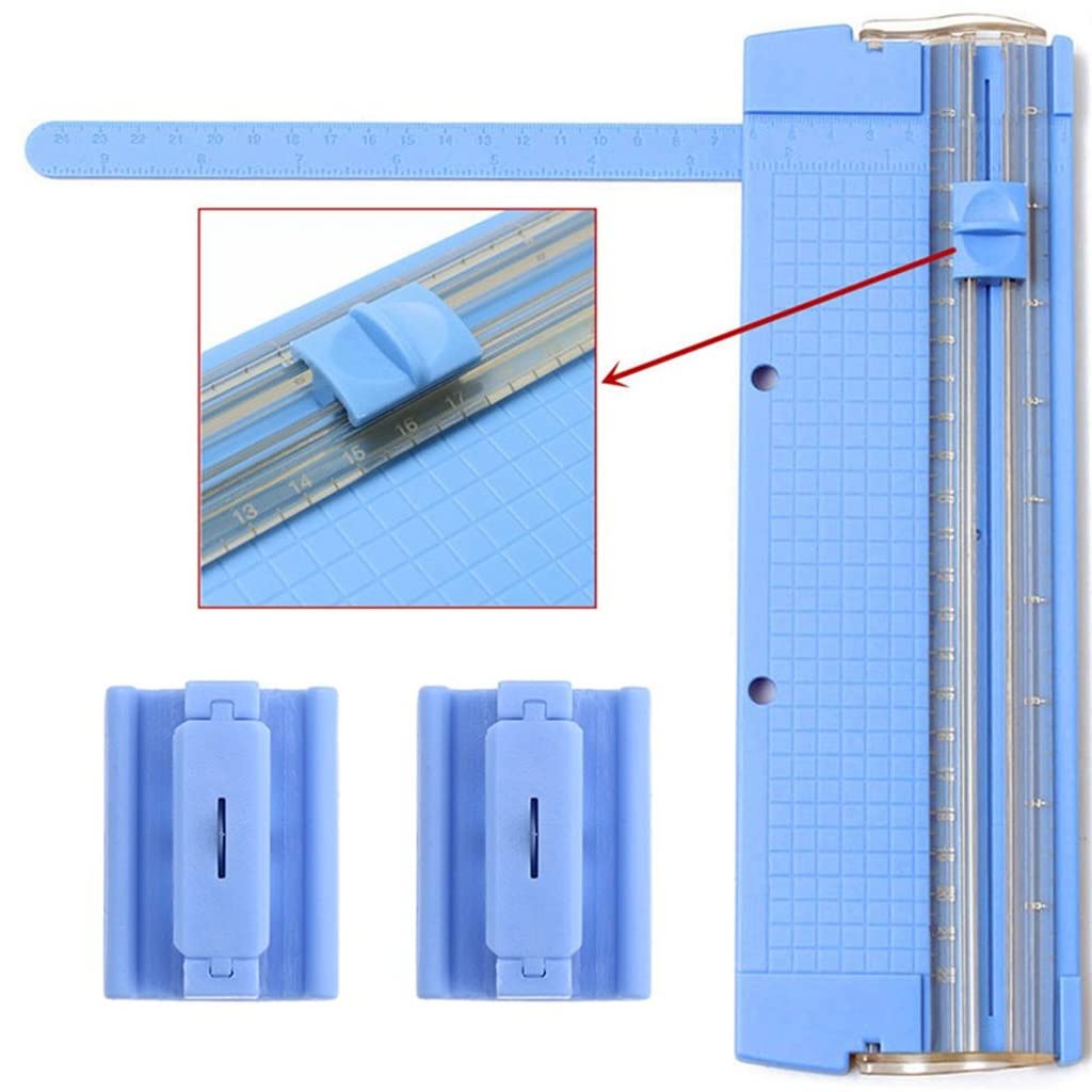 6 taglierino di precisione portatile formato A4 per carta fotografica, tappetino da taglio per ufficio (blu, 2,5 x 1,8 cm)