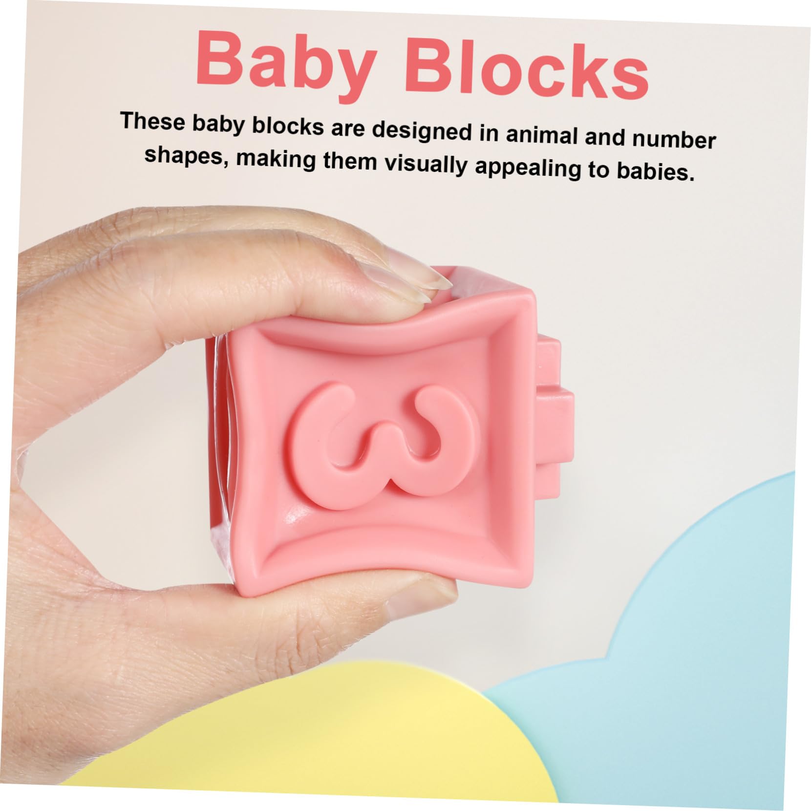FRCOLOR 12 Piezas Juguetes de Bloques de Construcción Blandos para Bebés Bloques de Goma Suaves para Shower Incluye y Números Bolsa para Almacenamiento