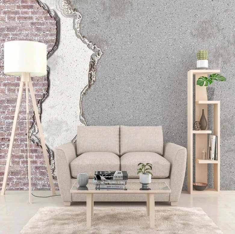 Papier peint photo mural grès gris brique pour salon moderne