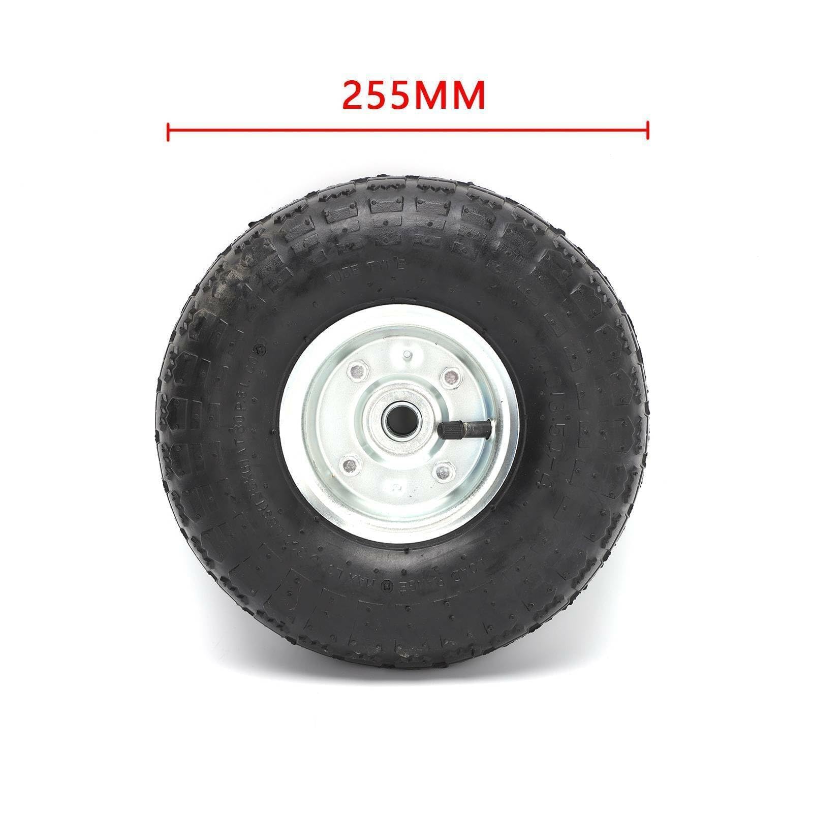 2 Stück Schubkarrenräder 10""(25,4 cm) 4.10/3.50-4 Vollgummireifen | Pannensicher, verschleißfest, Ersatzräder für Handwagen, Sackkarren, Gartenwagen, Industriereifen