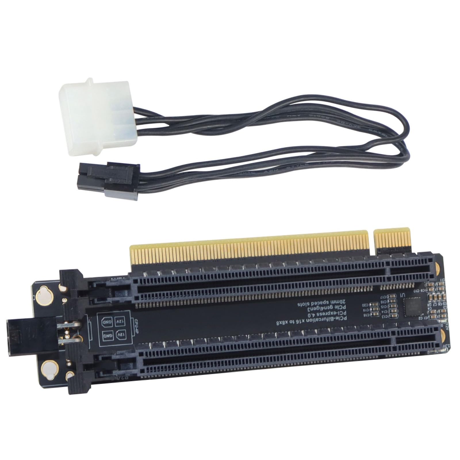 Tarjeta de expansión PCI-E 4.0 x16 1 a 2 GEN4 GEN3 Split Cads configurables como divisor de reloj IC de modo X8X8 1 a 2