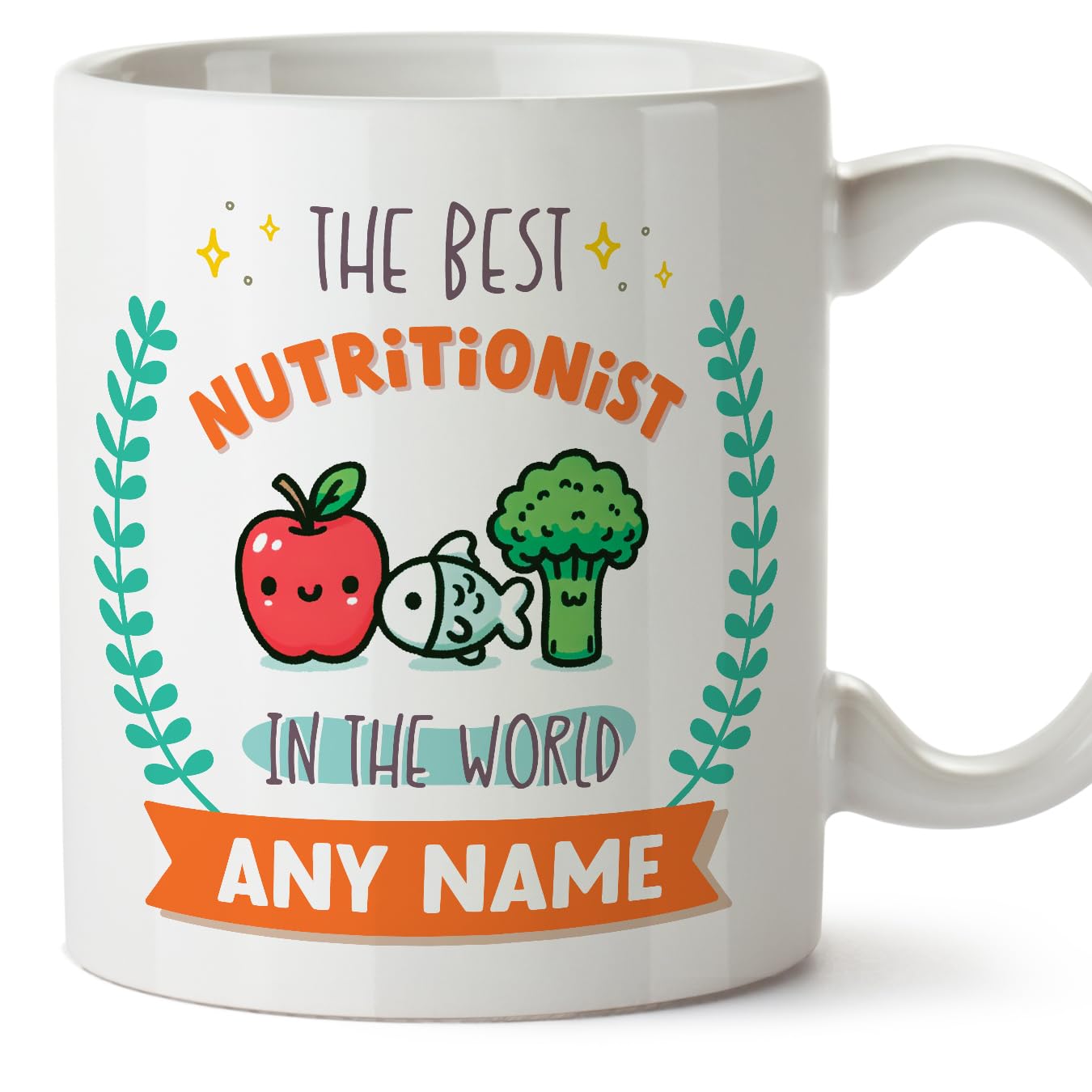 MUGFFINS Nutritionist Mug - in English - World's Best - with Doodle - Funny Gift for Colleagues - Ceramic 11oz Mug