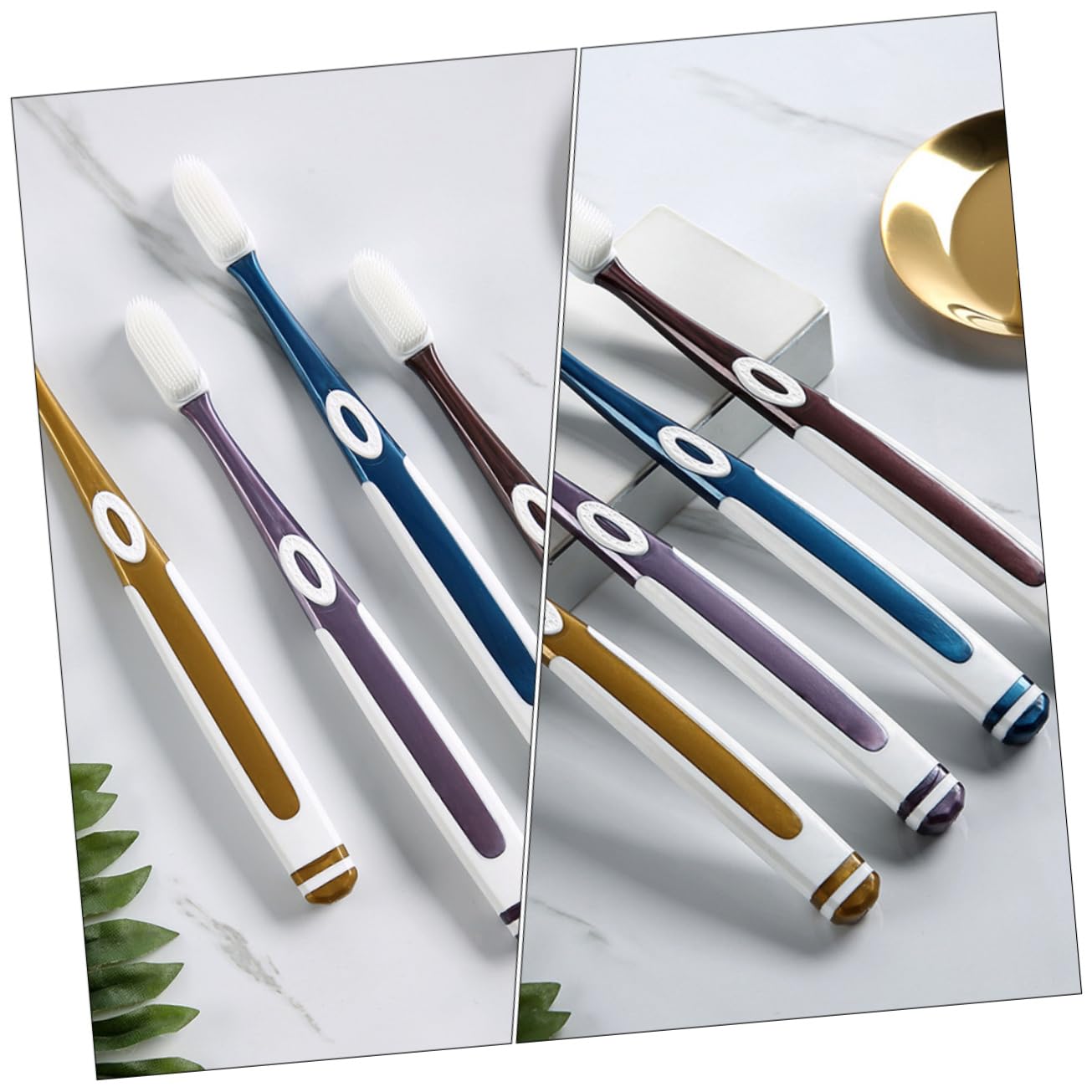 Gatuida 3sets Spazzolini Per Adulti Silicone Setole Morbide Strumenti Di Pulizia Ergonomici Per Rimuovere Placca e Tartar
