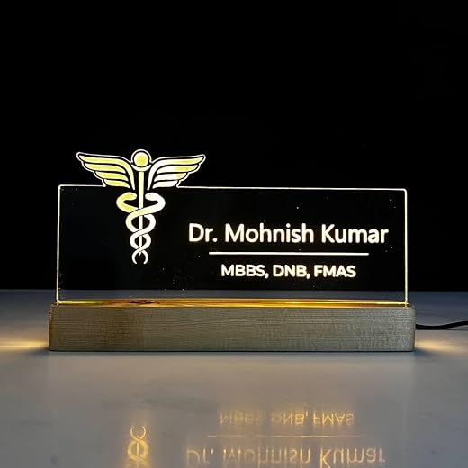 WOWOOD Acrylic LED Name Plate 10 x 6 inch