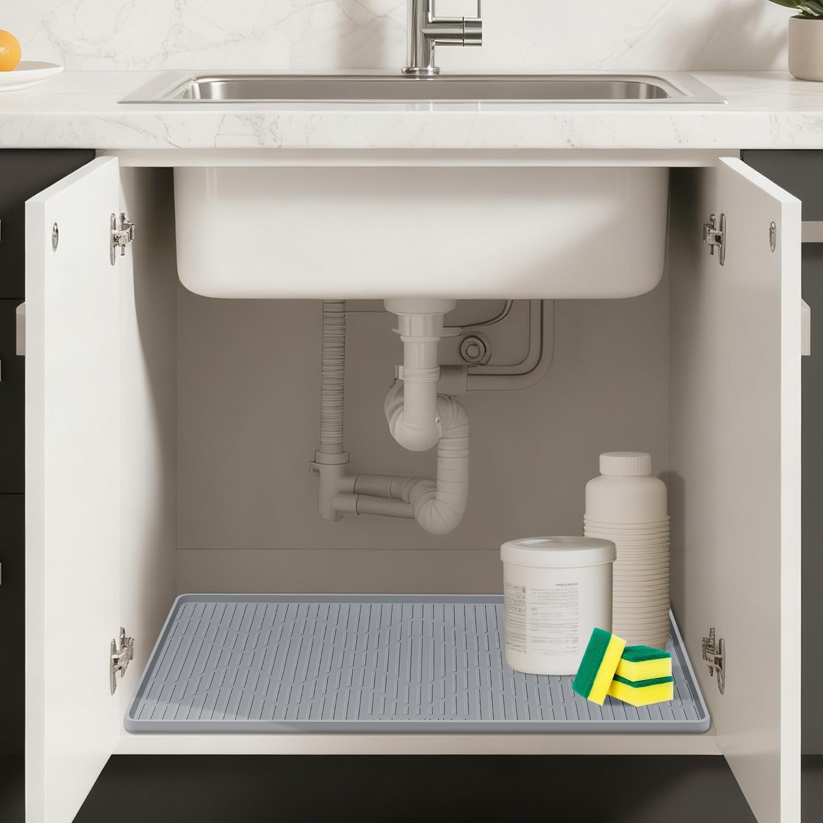 TOROKOM 36''x24'' Silicone Under Sink Mat for Kitchen and Bathroom