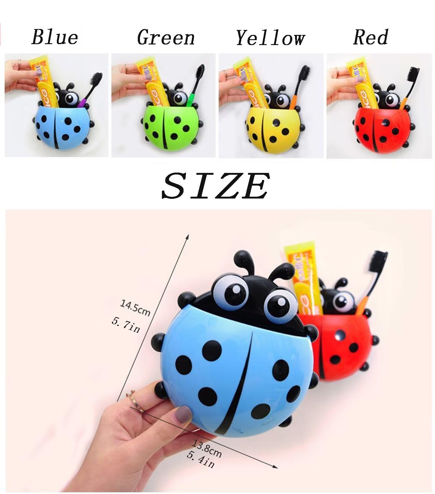 Toothbrush Holders,Toothbrush Holders for Bathrooms,Detachable Toothbrush Holder,Toothbrush Holder Wall Mountedr with 3 Suction Cups for Toothbrush, Toothpaste, Shaver, Comb,Cosmetics. (Blue)