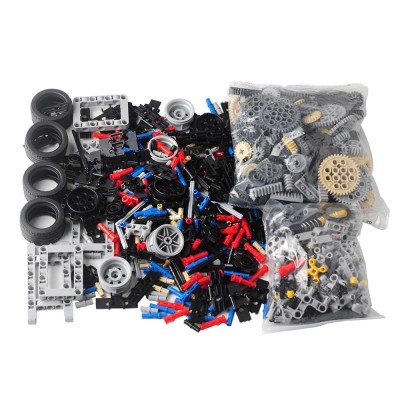 RCmall Technical Building Blocks Set, 768 Pieces, Mechanical Parts Kit with Gears, Wheels, Axles, Pins for DIY Projects