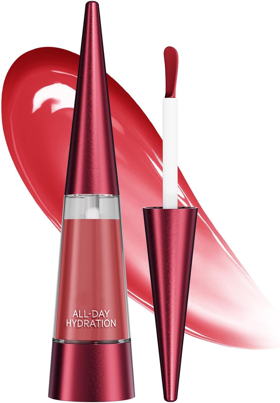 Overnight Lip Mask & Plumping Gloss, Hydrating Lip Mask for Fuller Lips with Long-Lasting Moisture, Transparent Non-Sticky Formula for Daily and Night Use (#2, 8.5g)